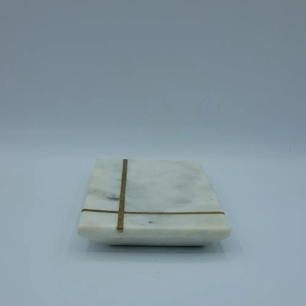 Marble Coaster with Gold Accents 5.5